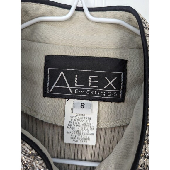 Alex Eveving Women's Formal Cropped Jacket Metelic Long Sleeve Sparkle Size 8 - Picture 4 of 10